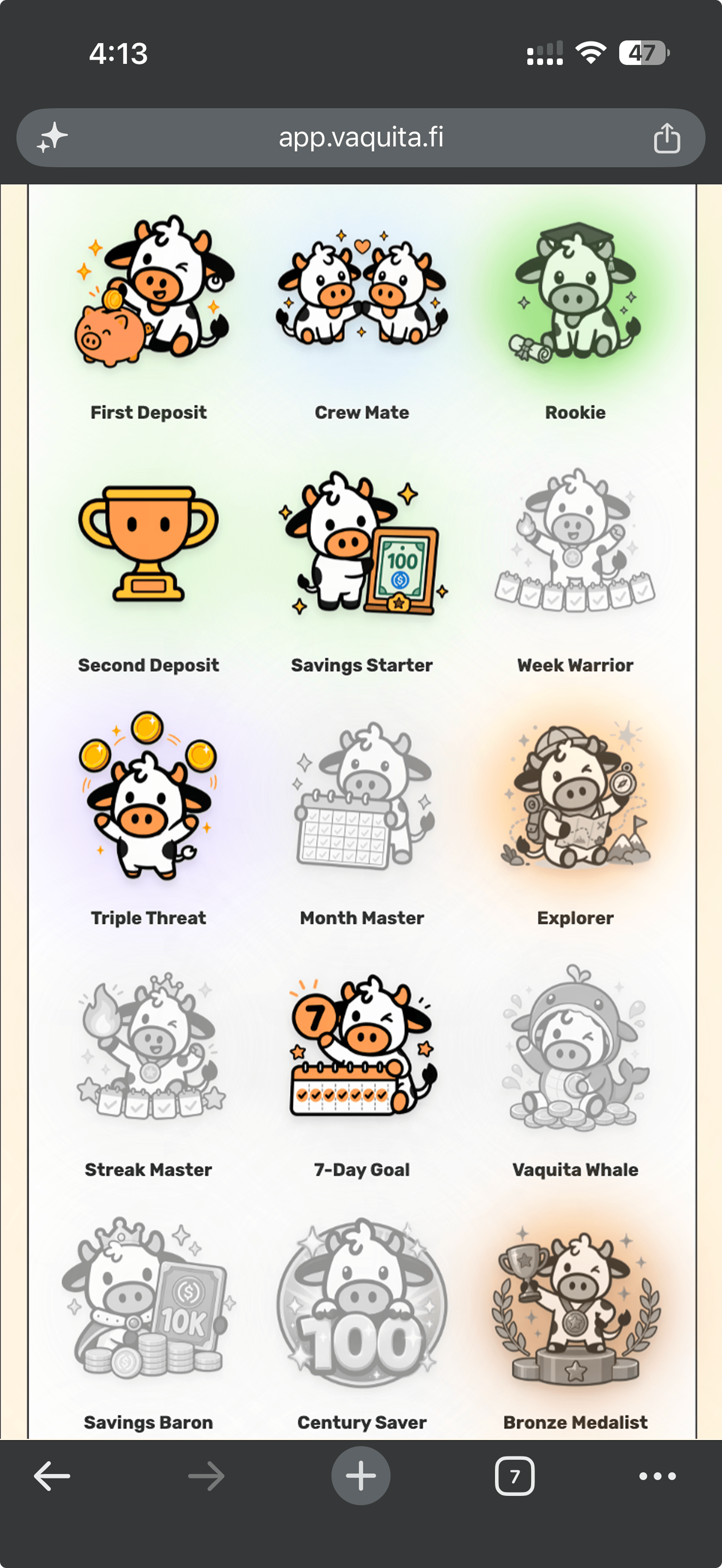 Vaquita profile and social screen